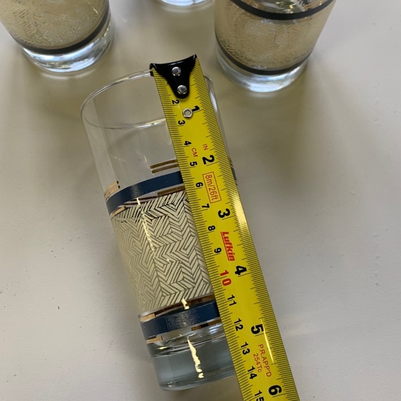 Navy Blue, Gold, & Cream Drinking Glasses - Picture 5 of 6